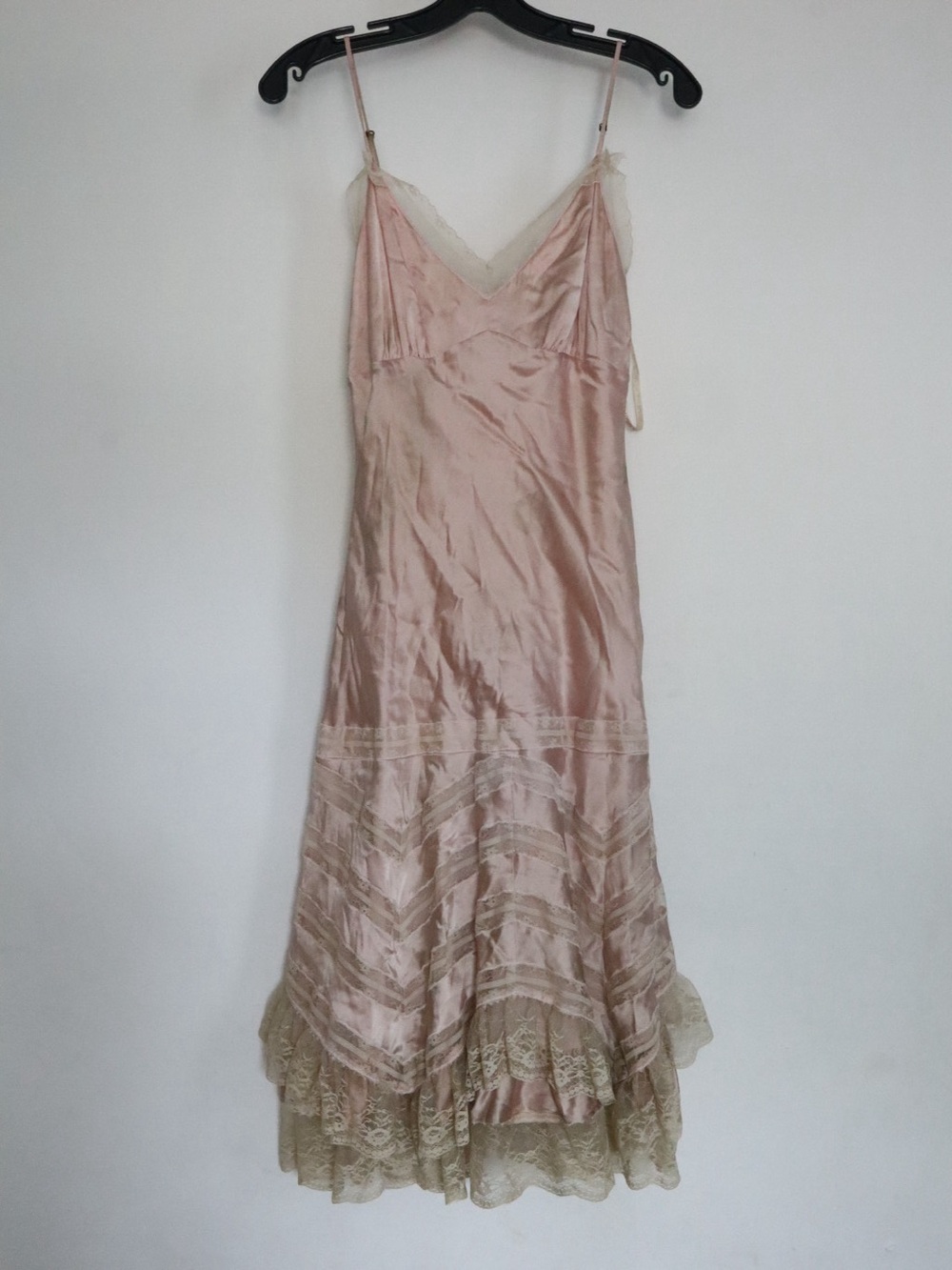 100% Silk Lace-Trim Slip Dress